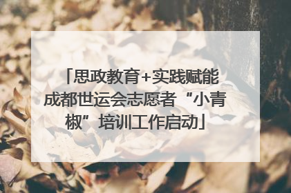 思政教育+实践赋能 成都世运会志愿者“小青椒”培训工作启动